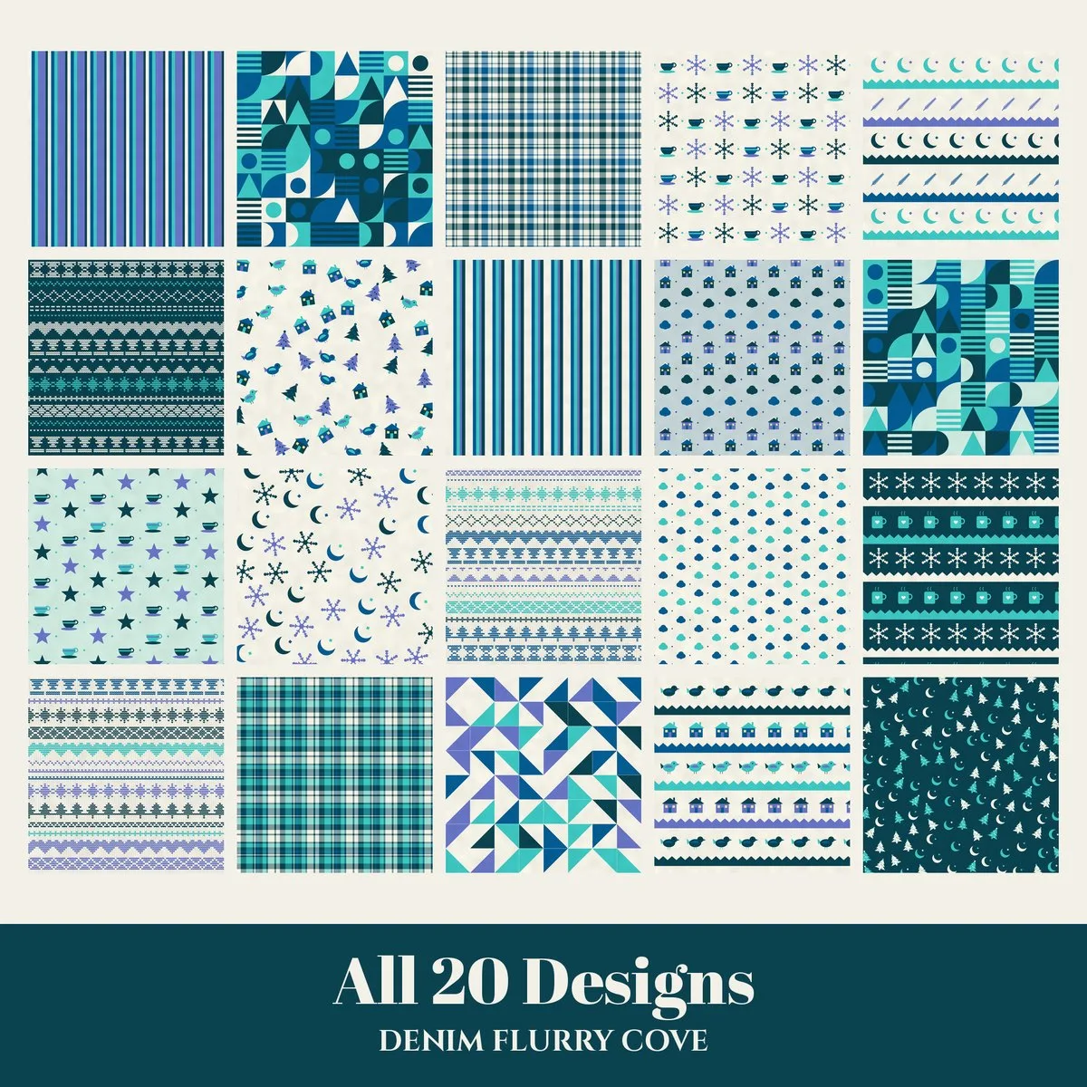 Denim Flurry Cove Digital Paper Pack preview 2
