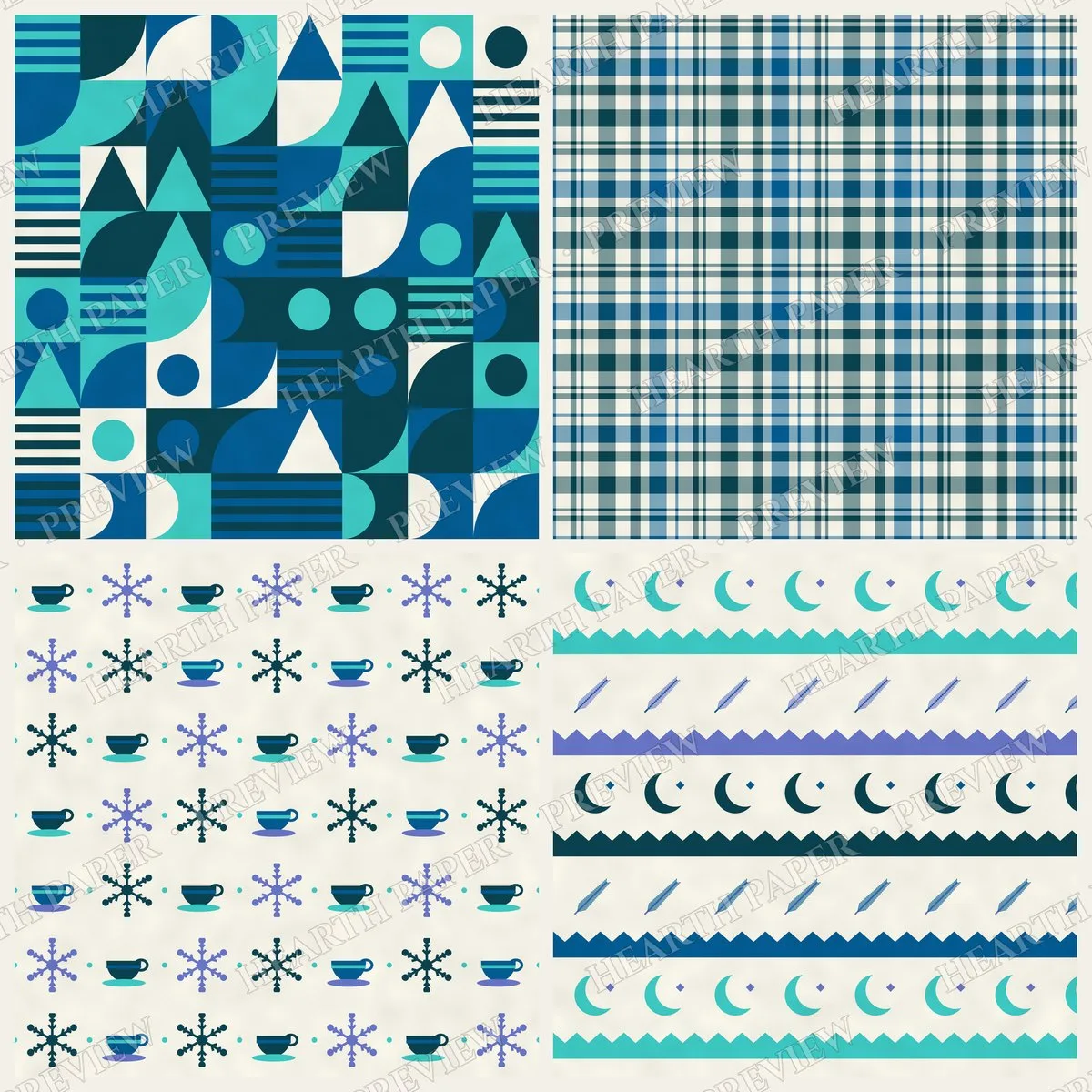 Denim Flurry Cove Digital Paper Pack preview 5