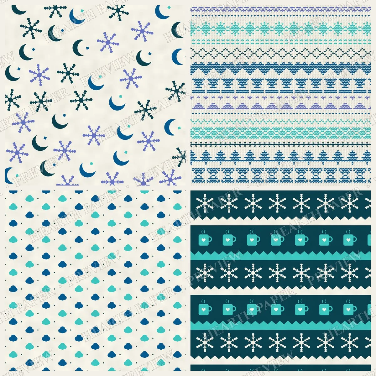 Denim Flurry Cove Digital Paper Pack preview 6