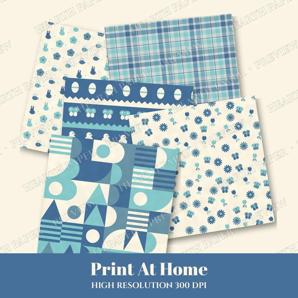Easter Bonnet Digital Paper Pack preview 3