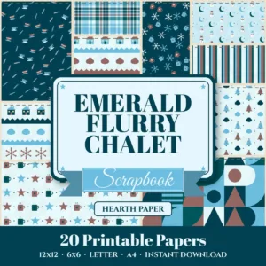 Emerald Flurry Chalet Digital Paper Pack cover