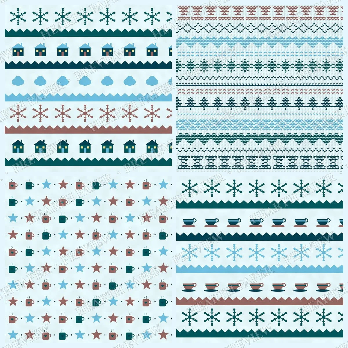 Emerald Flurry Chalet Digital Paper Pack preview 5