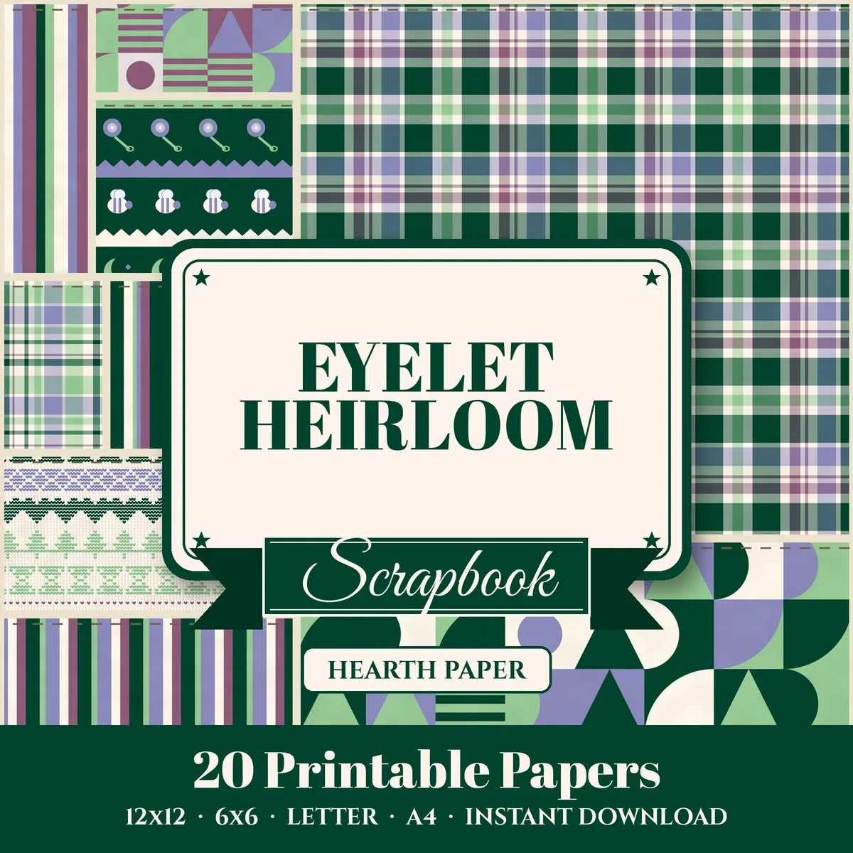 Eyelet Heirloom Digital Paper Pack cover