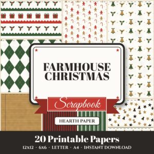 Farmhouse Christmas Digital Paper Pack cover