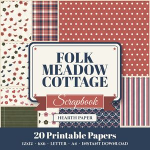 Folk Meadow Cottage Digital Paper Pack cover