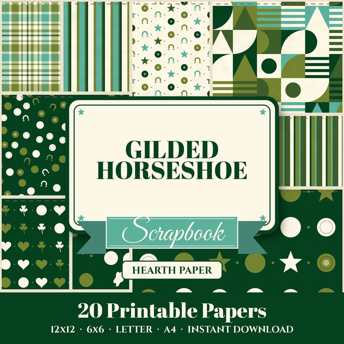 Gilded Horseshoe Digital Paper Pack cover