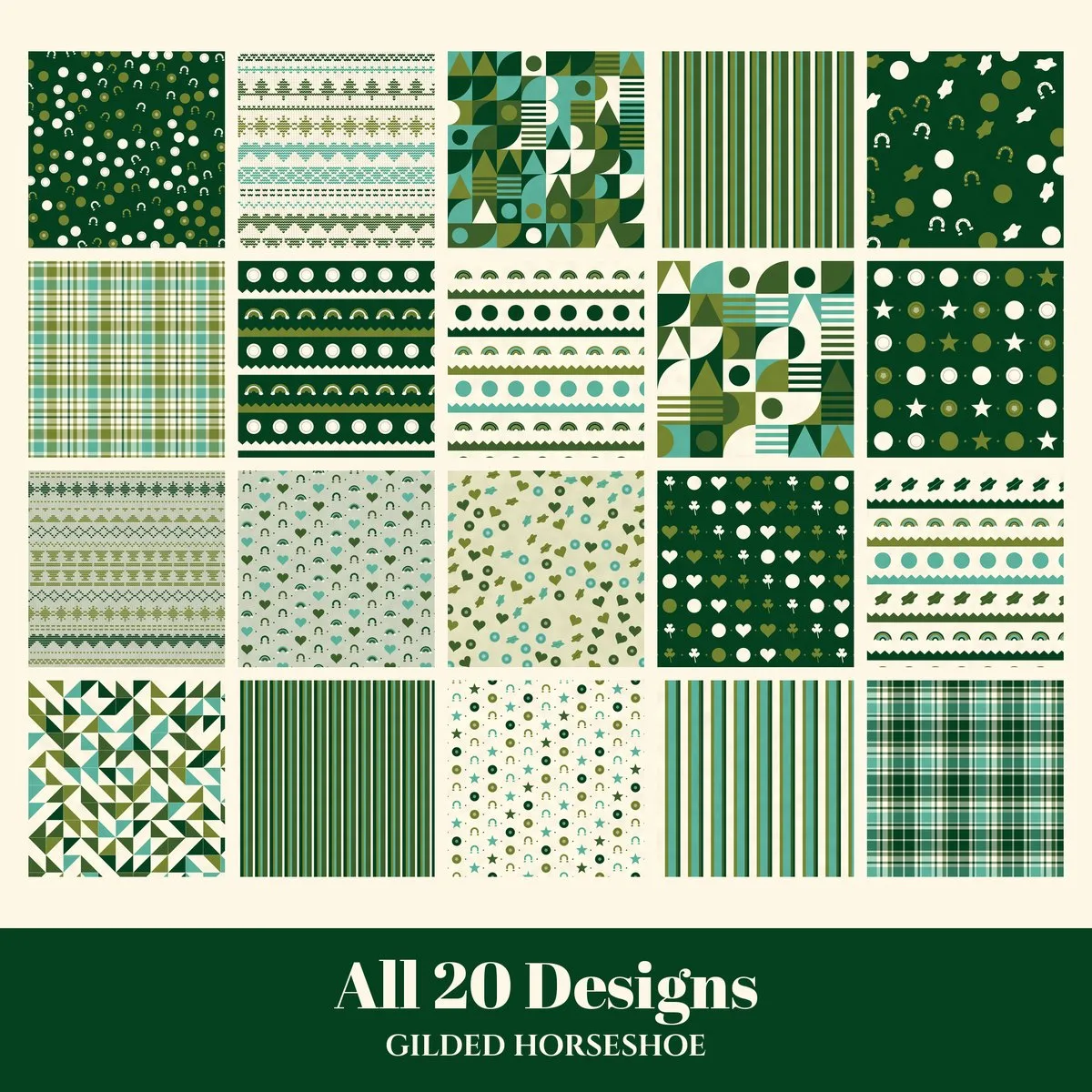 Gilded Horseshoe Digital Paper Pack preview 2