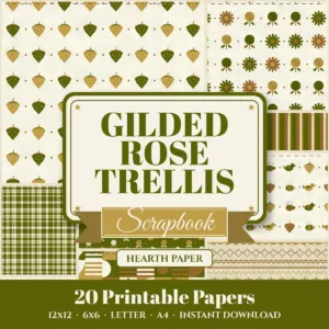 Gilded Rose Trellis Digital Paper Pack
