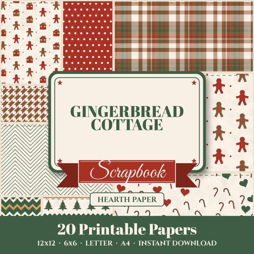 Gingerbread Cottage Digital Paper Pack cover