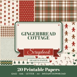 Gingerbread Cottage Digital Paper Pack cover
