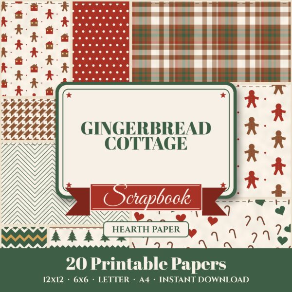 Gingerbread Cottage Digital Paper Pack