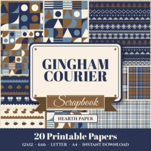 Gingham Courier Digital Paper Pack cover