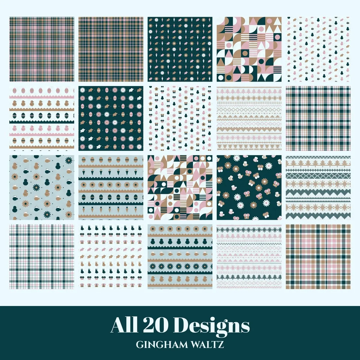 Gingham Waltz Digital Paper Pack preview 2