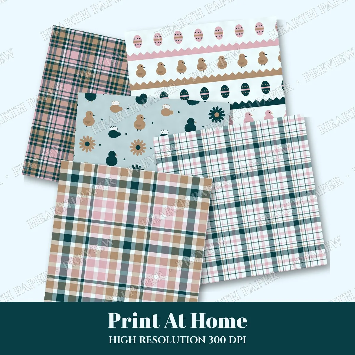 Gingham Waltz Digital Paper Pack preview 3