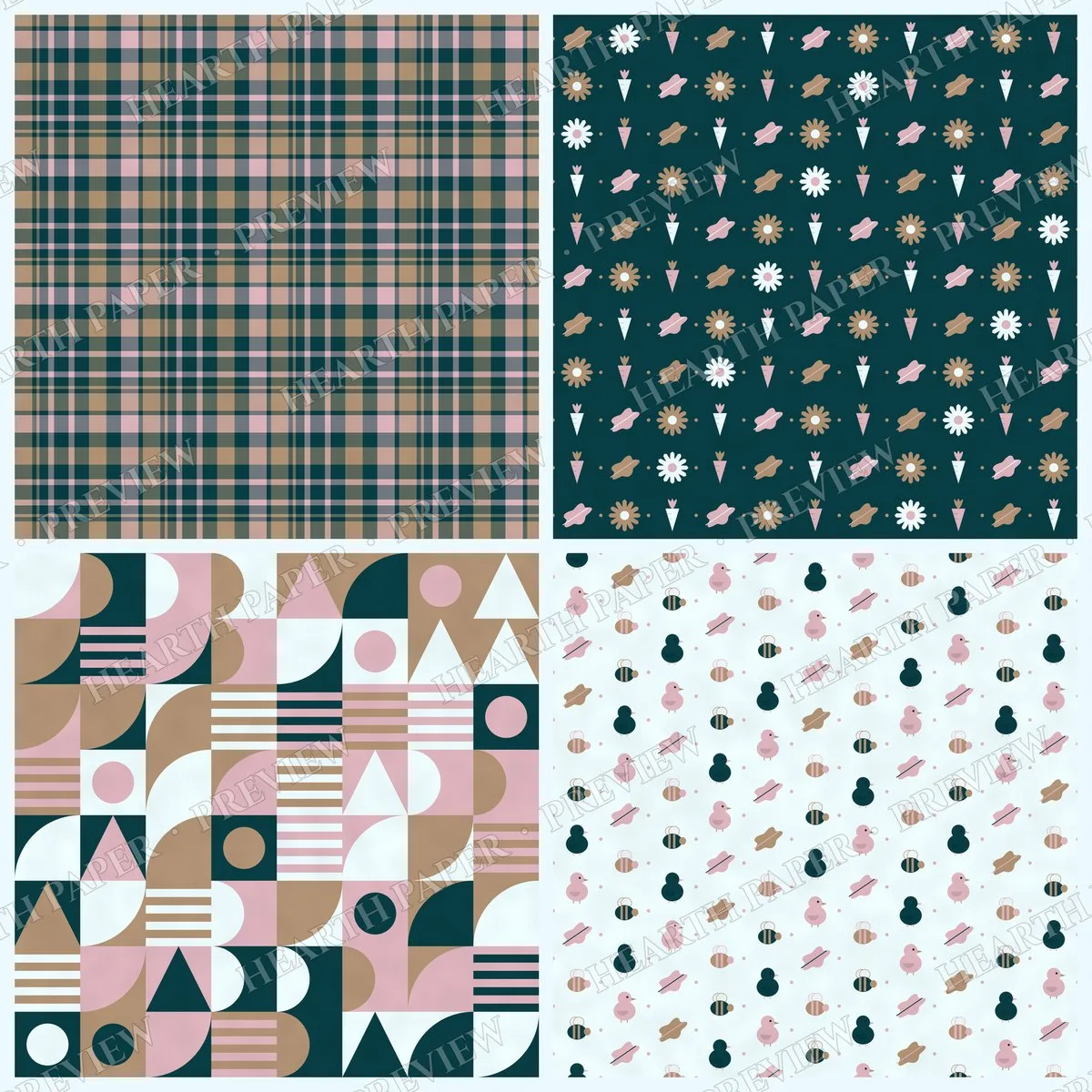 Gingham Waltz Digital Paper Pack preview 5