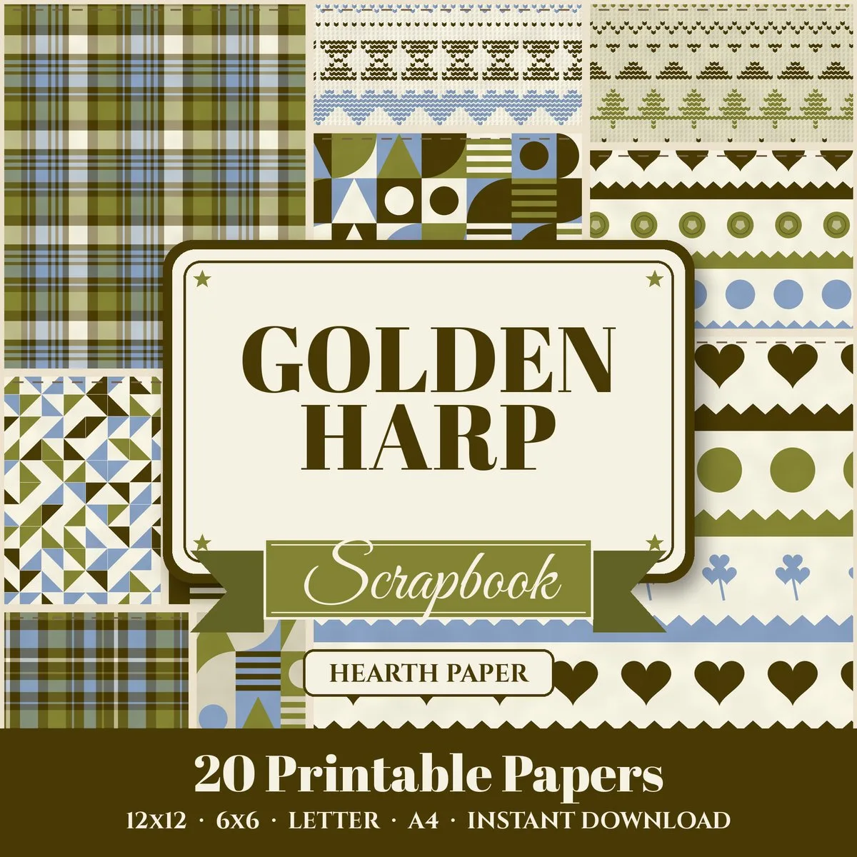 Golden Harp Digital Paper Pack cover