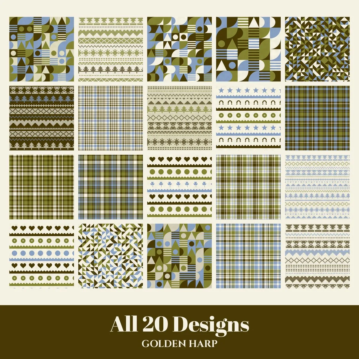 Golden Harp Digital Paper Pack preview 2