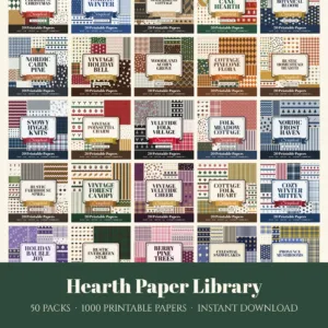 Hearth Paper Library, 50 digital paper packs