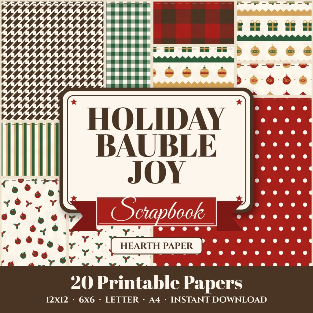 Holiday Bauble Joy Digital Paper Pack cover