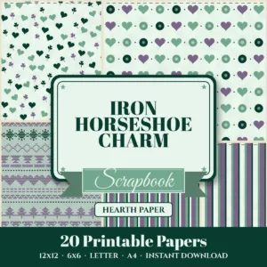 Iron Horseshoe Charm Digital Paper Pack cover