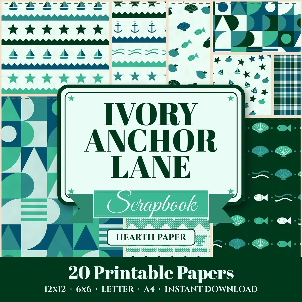 Ivory Anchor Lane Digital Paper Pack cover