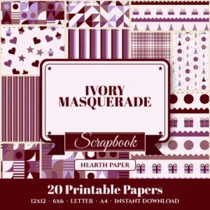 Ivory Masquerade Digital Paper Pack cover