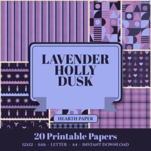 Lavender Holly Dusk Digital Paper Pack cover