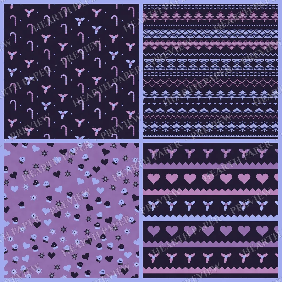 Lavender Holly Dusk Digital Paper Pack preview 5