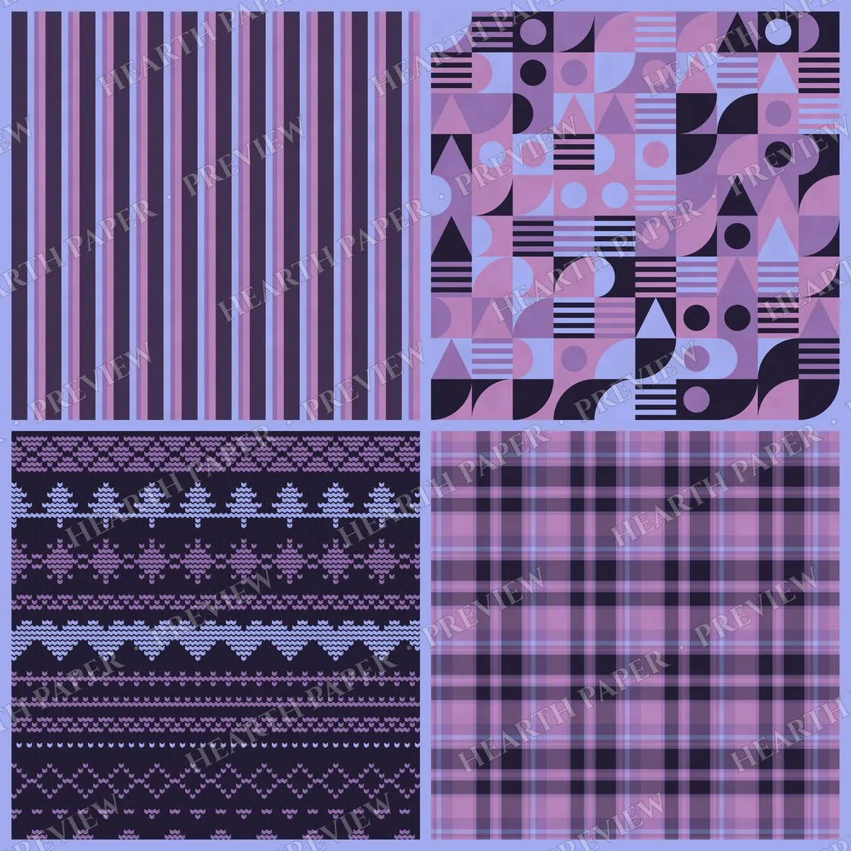 Lavender Holly Dusk Digital Paper Pack preview 6