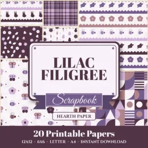 Lilac Filigree Digital Paper Pack cover