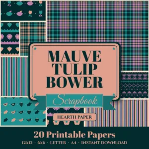 Mauve Tulip Bower Digital Paper Pack