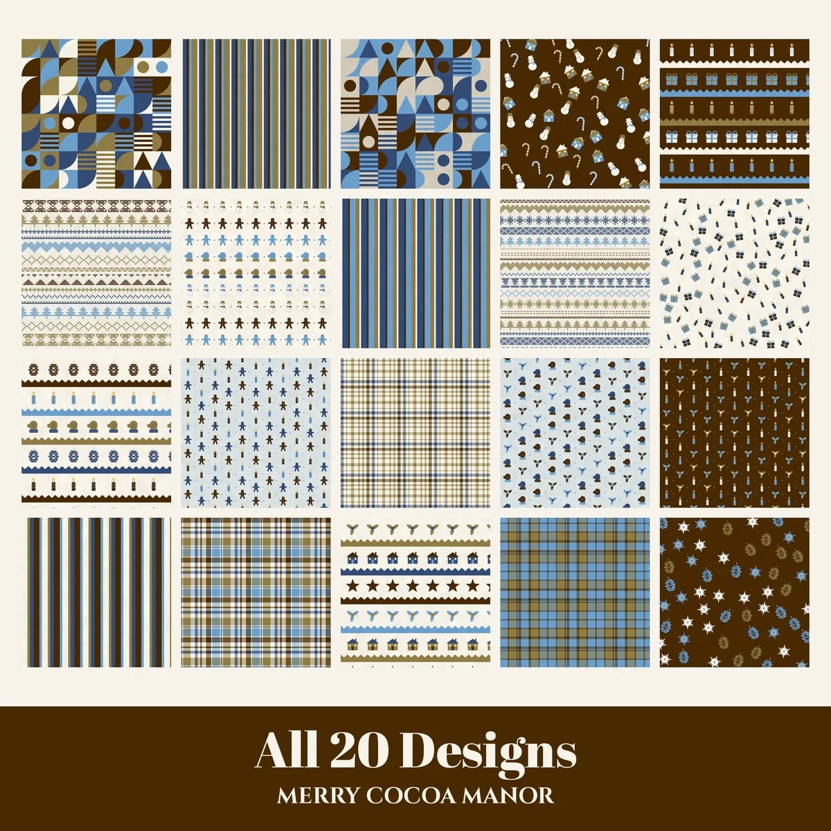 Merry Cocoa Manor Digital Paper Pack preview 2