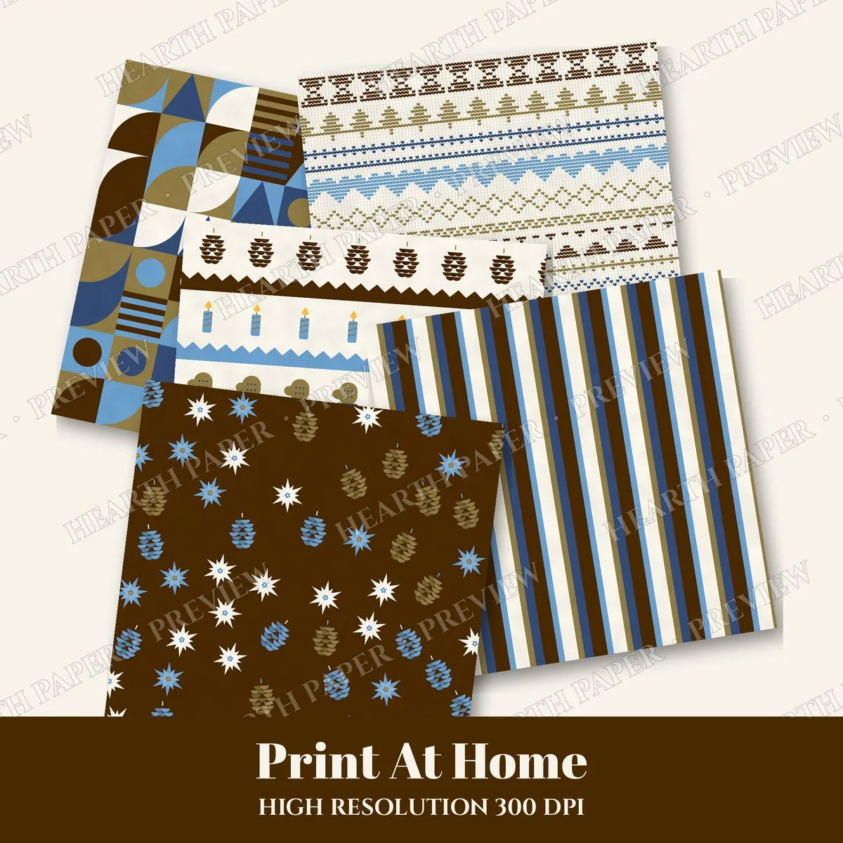 Merry Cocoa Manor Digital Paper Pack preview 3