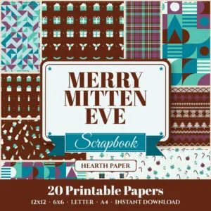 Merry Mitten Eve Digital Paper Pack cover