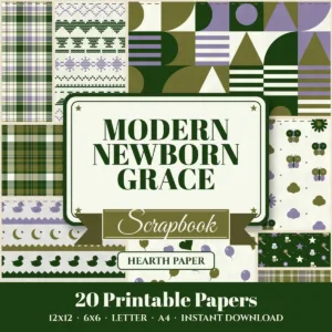 Modern Newborn Grace Digital Paper Pack cover