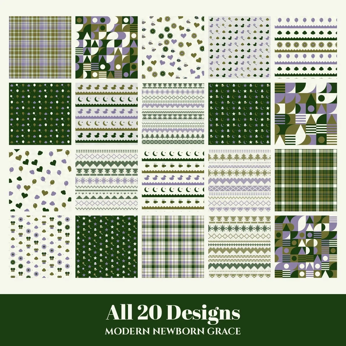 Modern Newborn Grace Digital Paper Pack preview 2