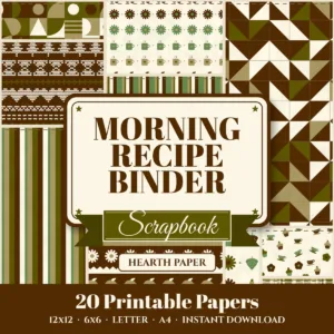 Morning Recipe Binder Digital Paper Pack cover