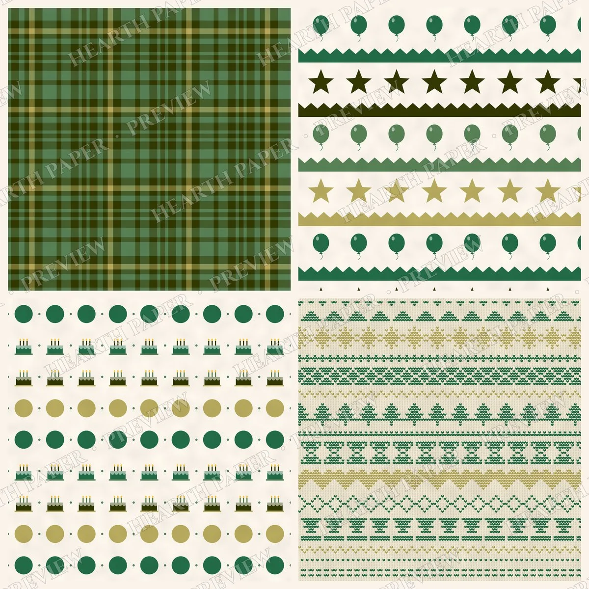 Moss Bouquet Digital Paper Pack preview 5
