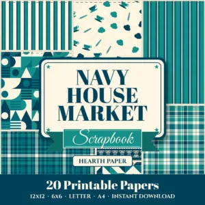 Navy House Market Digital Paper Pack cover