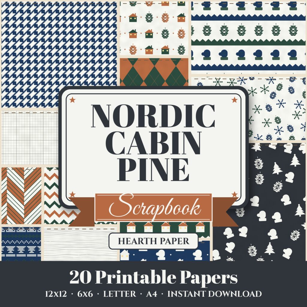 Nordic Cabin Pine Digital Paper Pack cover