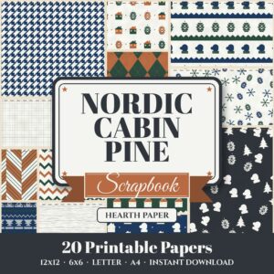 Nordic Cabin Pine Digital Paper Pack cover
