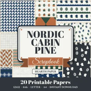 Nordic Cabin Pine Digital Paper Pack