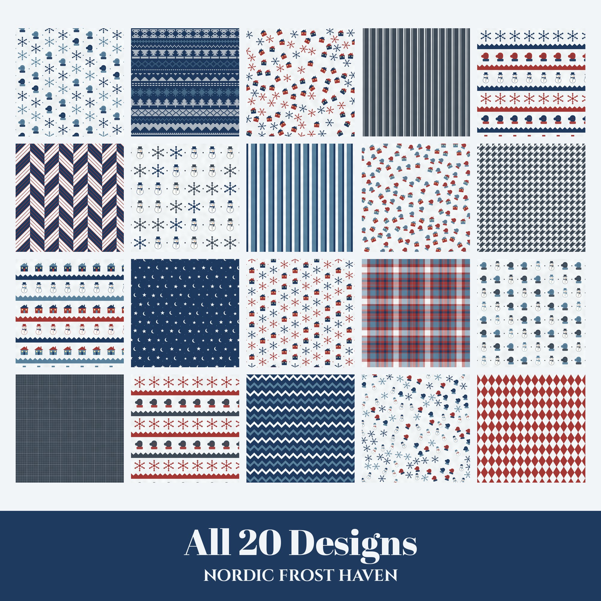 Nordic Frost Haven Digital Paper Pack preview 2
