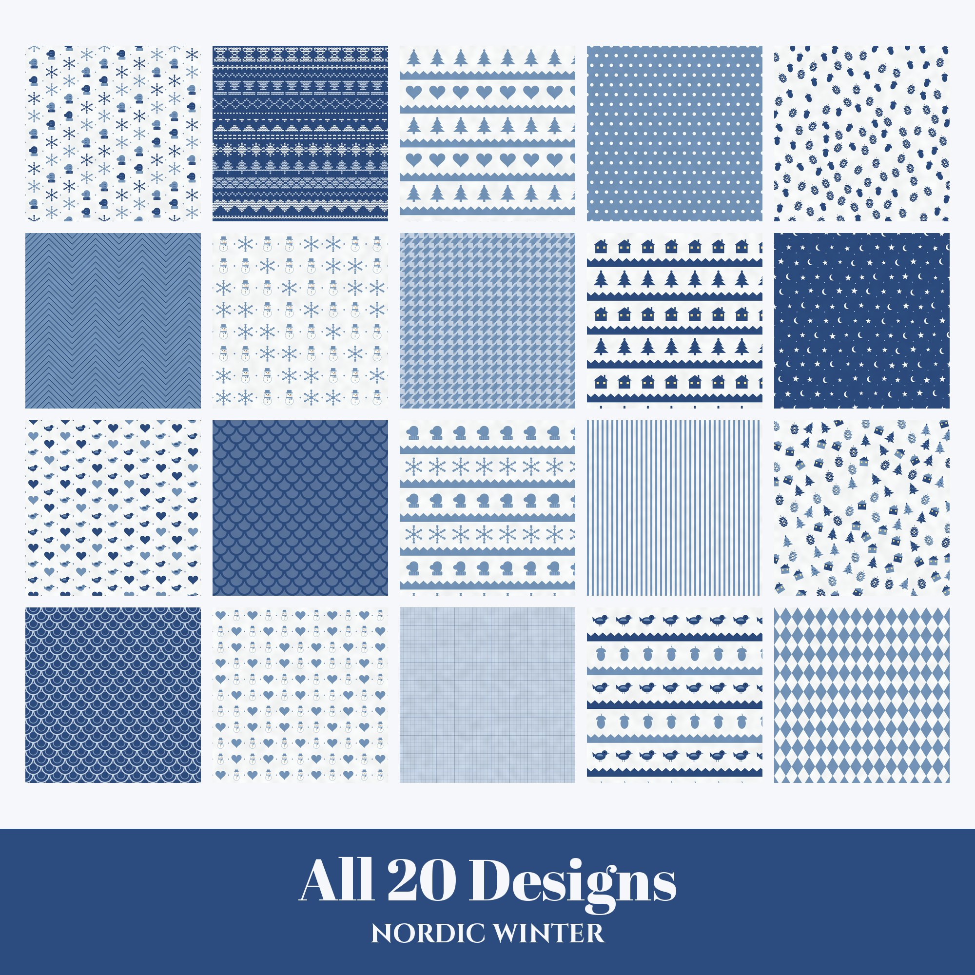 Nordic Winter Digital Paper Pack preview 2