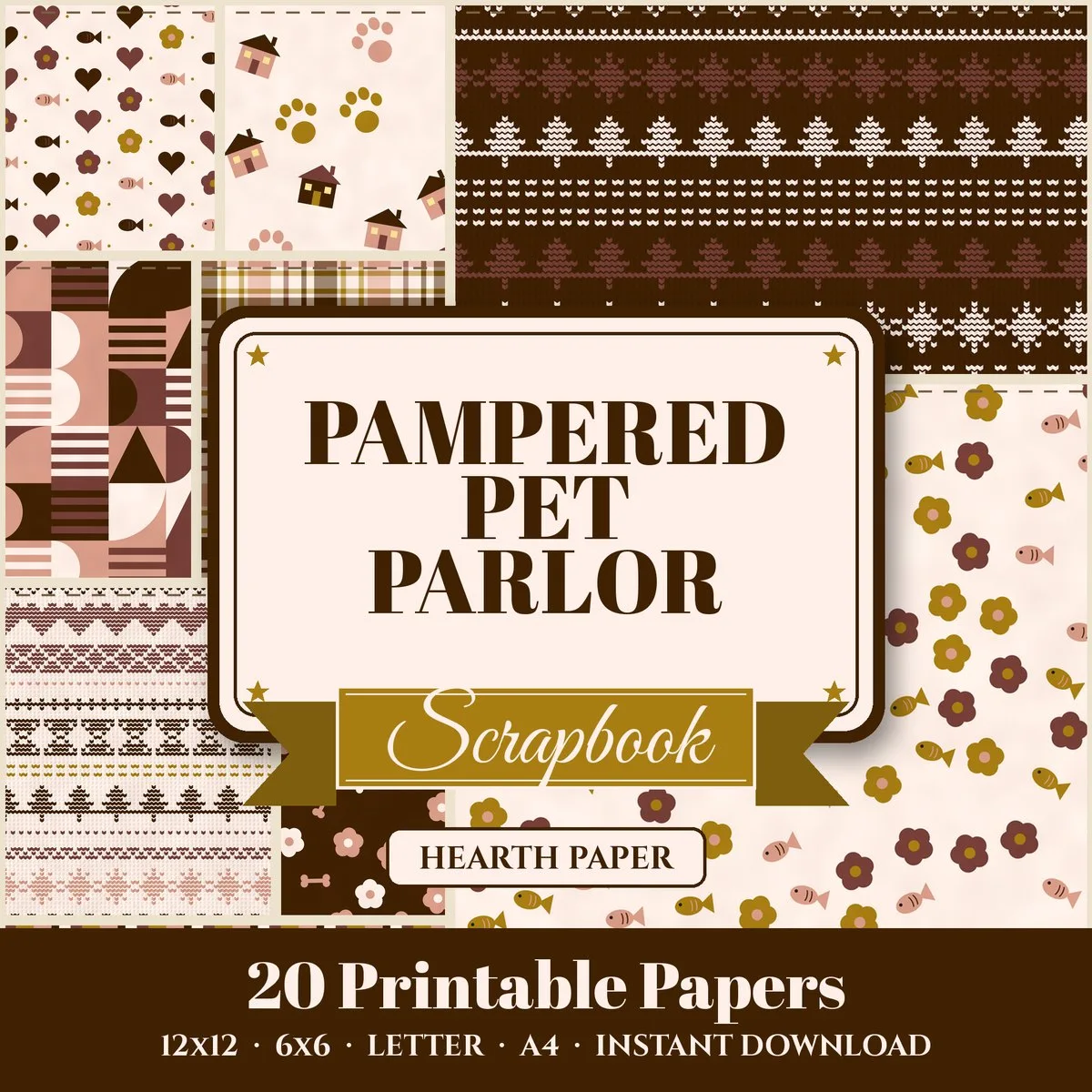 Pampered Pet Parlor Digital Paper Pack cover