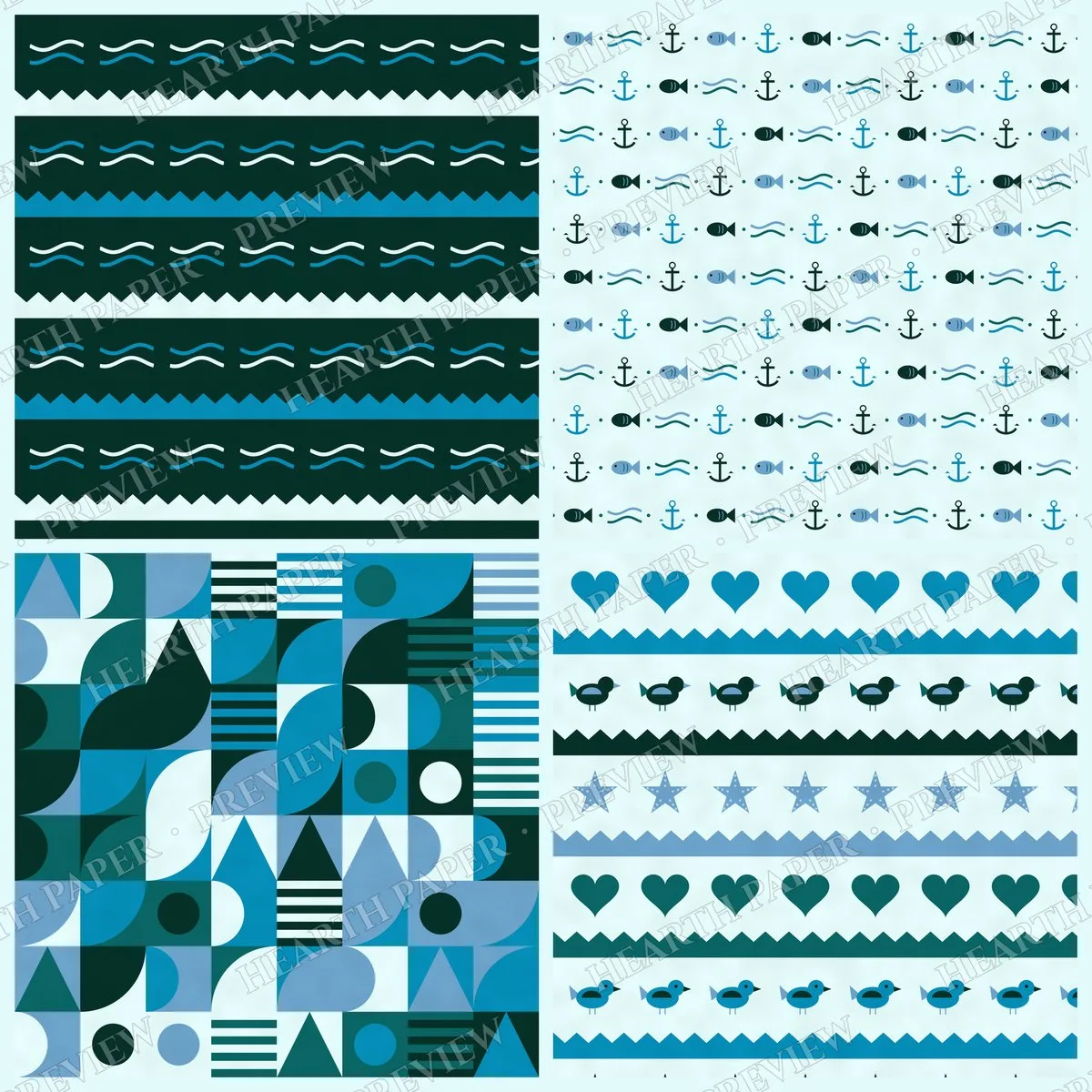 Pelican Pier Digital Paper Pack preview 5