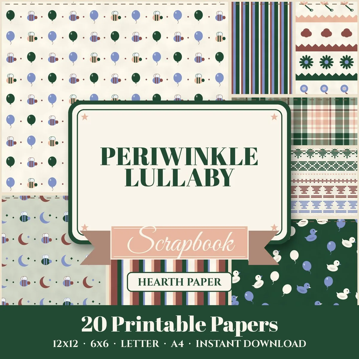 Periwinkle Lullaby Digital Paper Pack cover