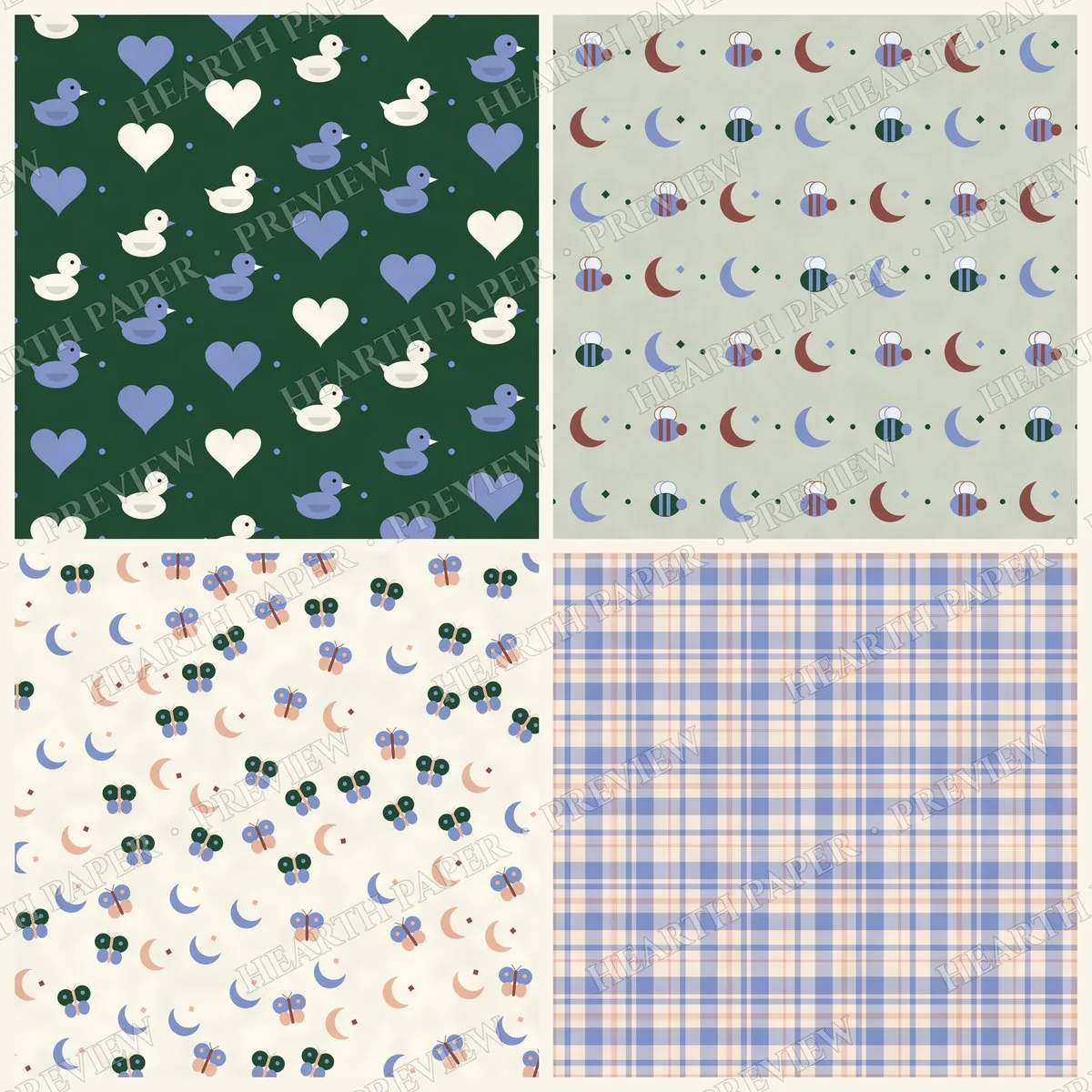 Periwinkle Lullaby Digital Paper Pack preview 5