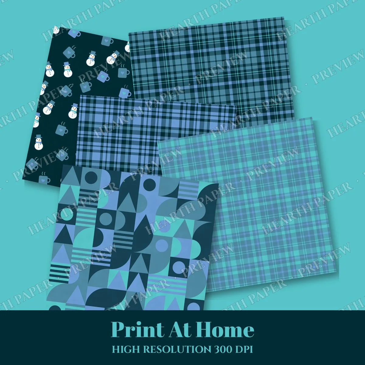 Periwinkle Mug Parade Digital Paper Pack preview 3