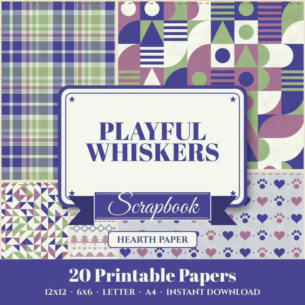 Playful Whiskers Digital Paper Pack cover